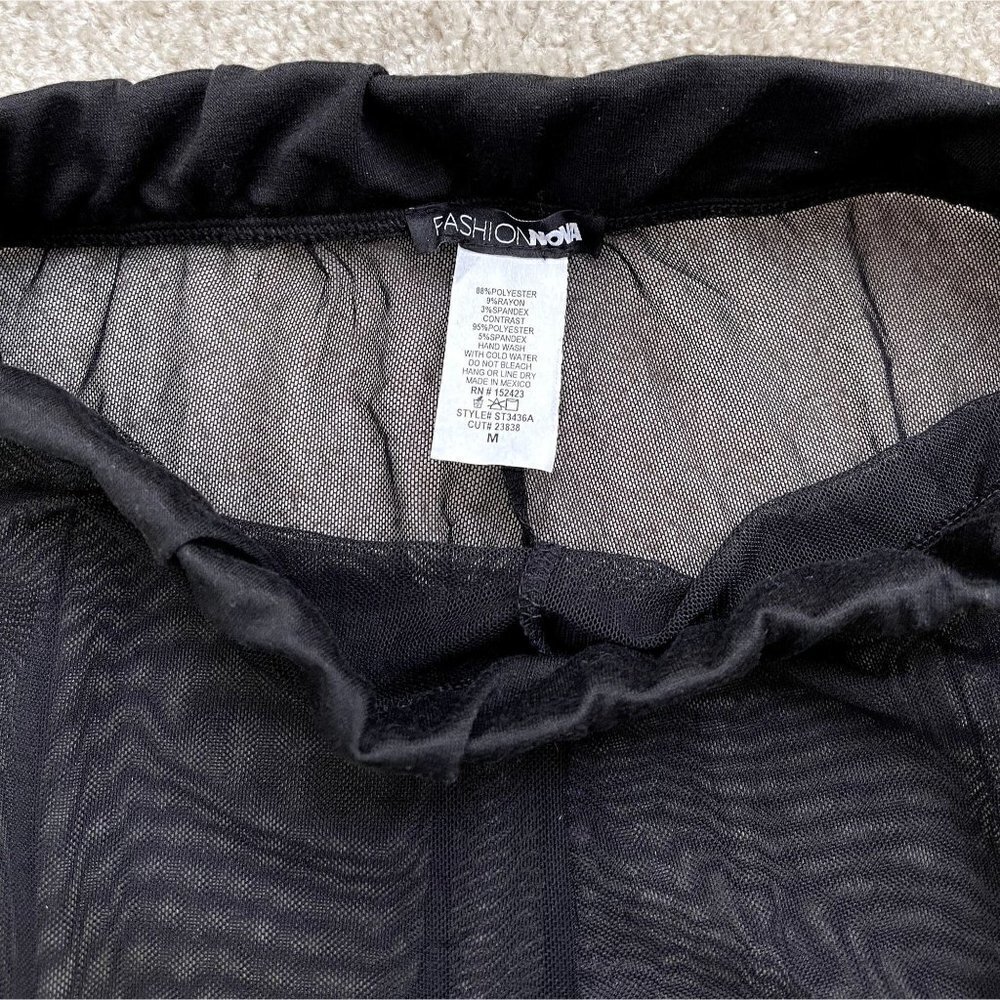 Fashion Nova Black Mesh Cover Up Pants - Medium - Picture 3 of 5